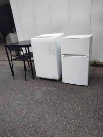 ハート電機　冷蔵庫　HYDF-2-11　東芝　洗濯機　AW-45GA4　ダイニングテーブル3点SET